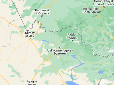Map showing location of Altay (50.24489, 82.36098)
