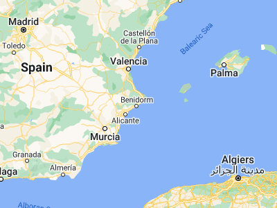 Map showing location of Altea (38.59885, -0.05139)