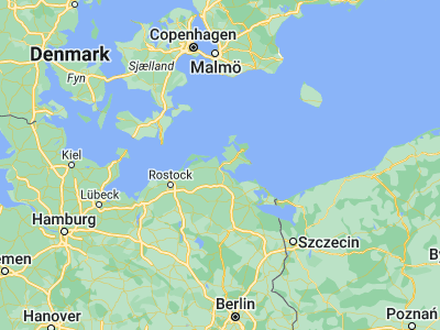 Map showing location of Altefähr (54.32994, 13.12643)