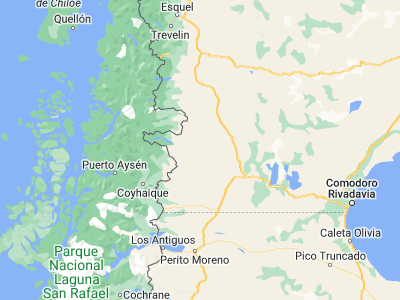 Map showing location of Alto Río Senguer (-45.04105, -70.81982)