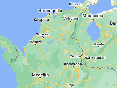 Map showing location of Altos del Rosario (8.79444, -74.16583)