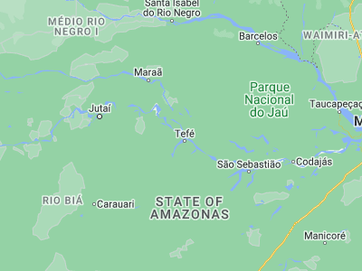 Map showing location of Alvarães (-3.22083, -64.80417)