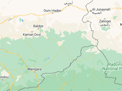 Map showing location of Am Timan (11.0297, 20.2827)