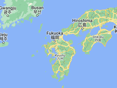 Map showing location of Amagi (33.41667, 130.65)