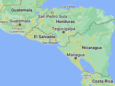 Map showing location of Amapala (13.29222, -87.65389)