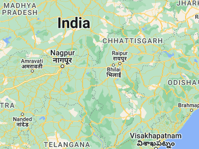 Map showing location of Ambāgarh Chauki (20.78333, 80.71667)