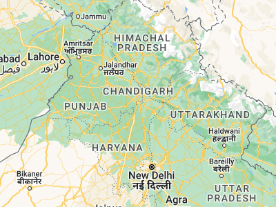 Map showing location of Ambāla (30.36284, 76.79516)