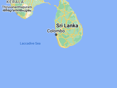 Map showing location of Ambalangoda (6.2355, 80.0538)