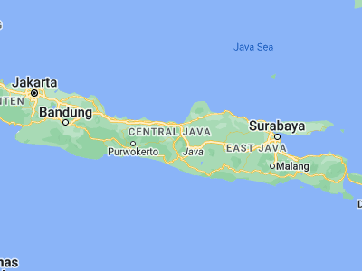 Map showing location of Ambarawa (-7.26333, 110.3975)