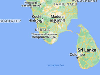 Map showing location of Ambasamudram (8.71068, 77.4519)