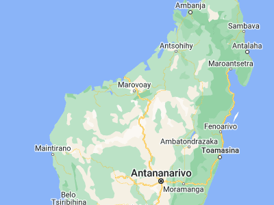 Map showing location of Ambato Boeny (-16.46667, 46.71667)