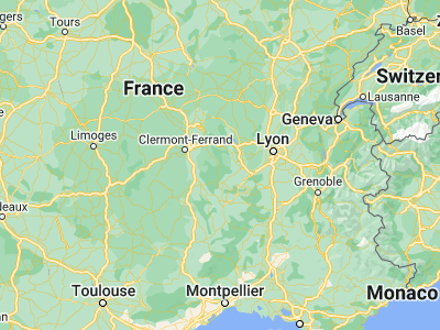 Map showing location of Ambert (45.55, 3.75)