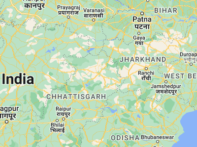 Map showing location of Ambikāpur (23.11667, 83.2)