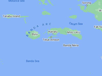 Map showing location of Ambon (-3.69543, 128.1814)