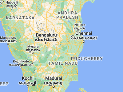 Map showing location of Ambur (12.79163, 78.71644)