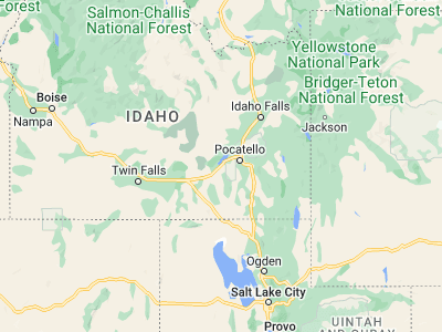 Map showing location of American Falls (42.78602, -112.85444)