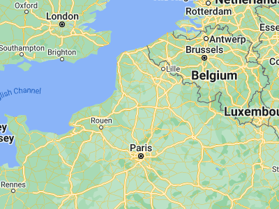 Map showing location of Amiens (49.9, 2.3)