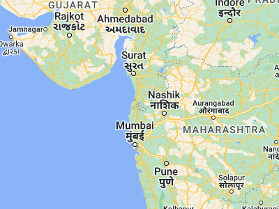 Map showing location of Āmli (20.28333, 73.01667)