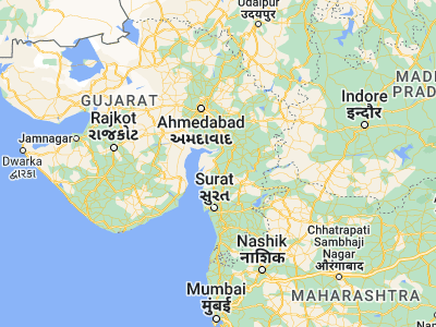 Map showing location of Amod (21.98333, 72.9)