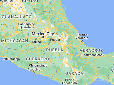 Map showing location of Amozoc de Mota (19.03333, -98.05)