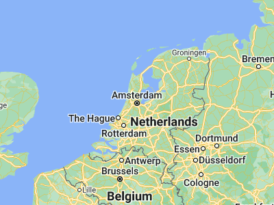 Map showing location of Amsterdam (52.37403, 4.88969)