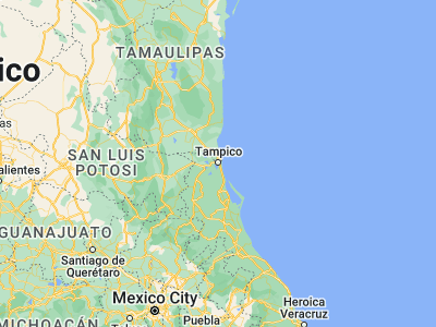 Map showing location of Anáhuac (22.2, -97.86667)