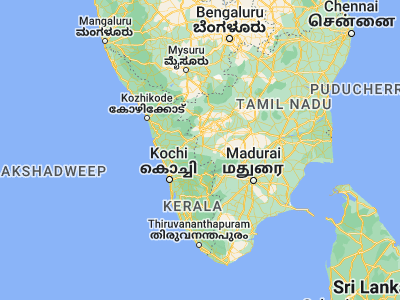 Map showing location of Anaimalai (10.58333, 76.93333)