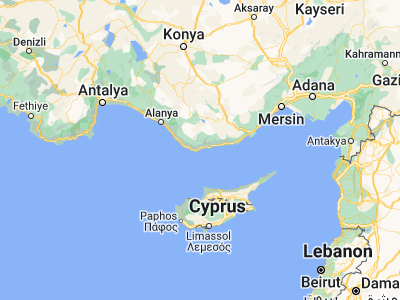 Map showing location of Anamur (36.07508, 32.83691)