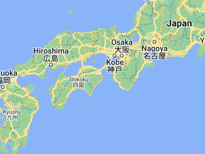 Map showing location of Anan (33.91667, 134.65)