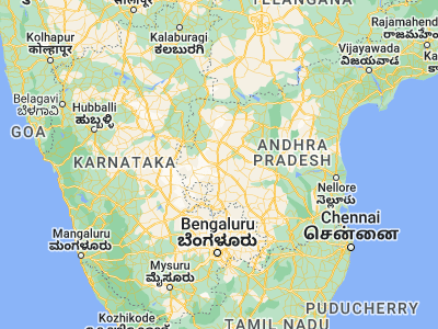 Map showing location of Anantapur (14.68333, 77.6)