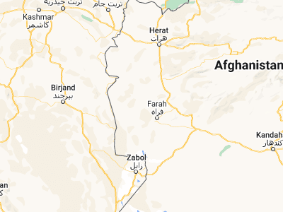 Map showing location of Anār Darah (32.7587, 61.65397)