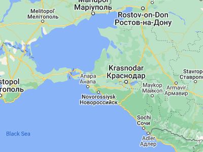 Map showing location of Anastasiyevskaya (45.21576, 37.89258)