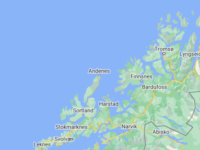 Map showing location of Andenes (69.31428, 16.11939)