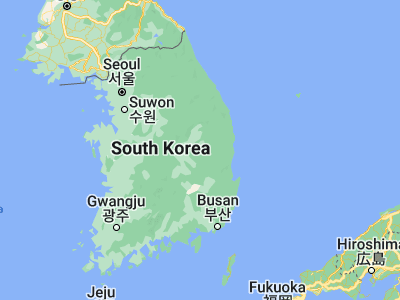 Map showing location of Andong (36.56556, 128.725)