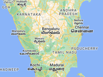 Map showing location of Anekal (12.7111, 77.69557)