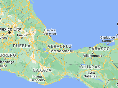 Map showing location of Ángel R. Cabada (18.59564, -95.44571)