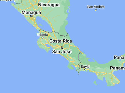Map showing location of Ángeles (9.9959, -84.05126)