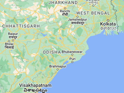 Map showing location of Angul (20.85, 85.1)