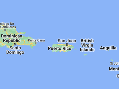 Map showing location of Animas (18.4455, -66.6349)