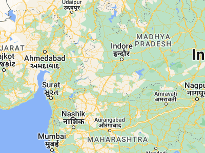 Map showing location of Anjad (22.03333, 75.05)