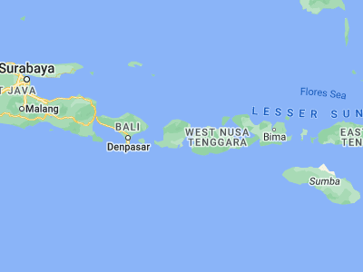 Map showing location of Anjani Barat (-8.6038, 116.5056)