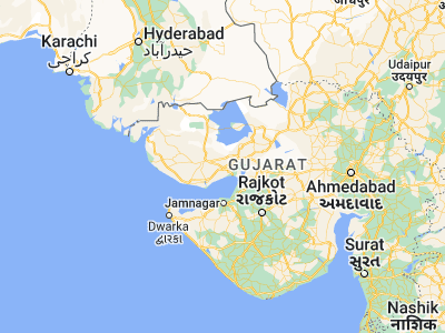 Map showing location of Anjār (23.13333, 70.01667)