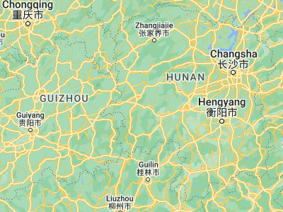 Map showing location of Anjiang (27.31944, 110.10306)