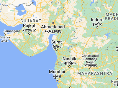 Map showing location of Ankleshwar (21.6, 73)