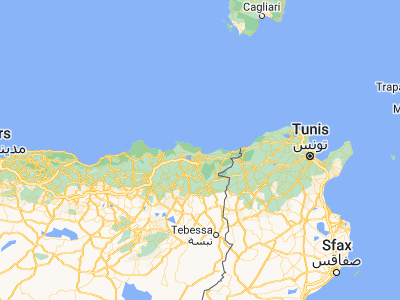 Map showing location of Annaba (36.9, 7.76667)