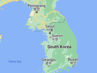 Map showing location of Ansan (37.32361, 126.82194)