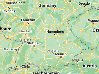 Map showing location of Ansbach (49.3, 10.58333)