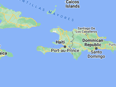 Map showing location of Anse à Galets (18.83167, -72.86417)