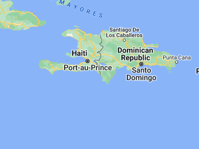 Map showing location of Anse-à-Pitres (18.05, -71.75)
