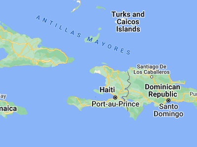 Map showing location of Anse Rouge (19.63333, -73.05)